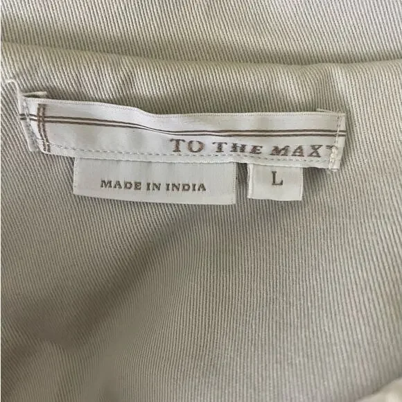 To The Max Womens Utility Jacket L Ivory Military Safari Stretch Cotton - Picture 2 of 12